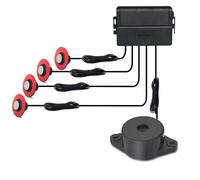PDC Reverse Parking Senso Sensore parcheggio retromarcia con sensore parcheggio retromarcia a 4 sonde profondità regolabile radar backup con avviso distanza Paraurti Sensore oggetto(White)