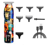 Pderlous Barbiere Capelli Clipper Graffiti Ricaricabile Tagliatrice Elettrica Barba Trimmer Rasoio