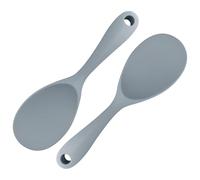 PDETVEO 2 cucchiai da riso in silicone da 22 cm, grigio antiaderente, resistenti al calore, per riso, insalate, purè di patate