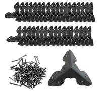 PDETVEO 32 staffe angolari nere per portagioie, in metallo, per armadietti in legno, cassapanca, tavolo, scrivania, cornici fotografiche, fai da te (3,3 x 3,3 x 3,3 cm)