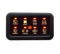 PDHYPRS 8 Gang Switch Panel, 12-24V Electronic Fuse System, for Car Truck Car Offroad UTV SUV Boat, with Harness And Label Sticker(Orange)
