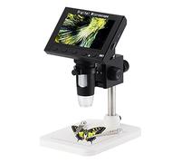 PDHYPRS Microscopio Digitale 1000X, for La Riparazione E La Saldatura di Circuiti Stampati, Schermo ISP da 4,3 Pollici, 8 Luci LED, Batteria Ricaricabile(Plastic Stand)