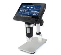 PDHYPRS Microscopio Digitale 1000X, Schermo da 4,3 Pollici, 8 Luci LED Regolabili, Batteria Ricaricabile, for Adulti E Bambini, Riparazione di Schede Ircuit, Saldatura di Monete PCB(Metal Stand)