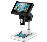 PDHYPRS Microscopio Digitale 1000X, Schermo da 4,3 Pollici, 8 Luci LED Regolabili, Batteria Ricaricabile, for Adulti E Bambini, Riparazione di Schede Ircuit, Saldatura di Monete PCB(Plastic Stand)