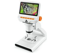 PDHYPRS Microscopio Digitale con Ingrandimento 220X, Microscopio Video 720P 30FPS, Schermo da 4,3 Pollici, Saldatura Adatta all'Uso E Scoperta degli Studenti, con Luci LED Regolabili(Orange)