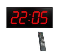 PDHYPRS Orologio A Doppio Lato, Larghezza 21 Pollici, 4 Cifre | Dimmer automatico, allarme, conto alla rovescia, calendario e termometro, for mensa di magazzino industriale(Red)
