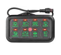 PDHYPRS Pannello Interruttori A 8 Gruppi, Sistema di Relè Elettronico Pod Interruttore, LED Dimmerabile Automatico, Scatola Interruttori Universale, for Camion Auto ATV UTV SUV