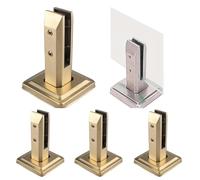 PDKJNID 4 pz Heavy Duty Rubitti Supporto da Pavimento 304 Staffe di Montaggio in Vetro in Acciaio Inossidabile, 10-14mm Pool Fence Spigot Morsetto in Vetro,d'oro,160mm