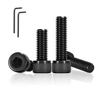 PDKKFF 150 Pezzi M4x8mm Viti a Testa Cilindrica con Esagono Incassato, Nero M3 Viti e Bulloni e Dadi e Rondelle a Testa Brugola Set in Acciaio al Carbonio, Vite Testa Esagonale per Macchine