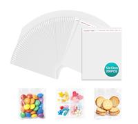 PDKKFF 200 Pezzi Sacchetti di Cellophane Bustine Trasparenti Adesive 12x13 cm Scchetti di biscotti trasparenti forno biscotti, caramelle gioielli, saponi biglietti e forcine Matrimoni Pasqua Natale