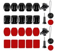 PDKKFF 24 in 1, compatibile con cuscinetti adesivi e supporti Gopro, supporto adesivo piatto e curvo, fissaggio casco in plastica per GoPro Hero 13 12 11 10, Session, 4, 3, 3+, 2 Action Camera