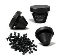 PDKKFF 40 tappi in gomma per foro da 6,5 - 7 mm, tappi rotondi in silicone nero, tappi per fori impermeabili, tappi in gomma per bottiglie, tappi terminali per mobili, tubi in metallo