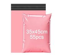 PDKKFF 55 pezzi 35 x 45 cm busta plastica spedizione rosa, sacchetto per invio pacchi vinted, imballaggio pacchetto vinted, sacchetto autoadesivo per tessuti e scatole per scarpe
