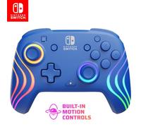 PDP Afterglow Wave - Controller wireless Nintendo Switch Pro con controlli di movimento, licenza completa per Switch/modello OLED, illuminazione a LED personalizzabile, portata 9 m, batteria