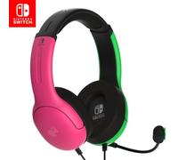 PDP Gaming LVL40 Stereo cuffie with Mic per Nintendo Switch - PC, iPad, Mac, Laptop Compatible - Noise Cancelling Microphone, Lightweight, Soft Compert On Ear Headphones - Pink/verde