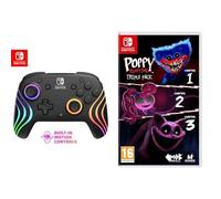 PDP Nintendo Switch Afterglow Wave- Wireless- Black + Poppy Playtime Triple Pack Nintendo Switch