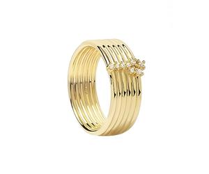 PdPaola 32019937 - Anello da donna in argento 925 con zirconi, 52, Argento Oro giallo, Nessuna pietra preziosa
