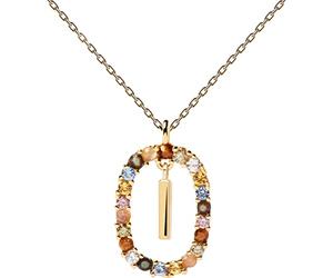 PDPAOLA - Collana con lettera I, in argento Sterling 925, placcato oro 18 carati, gioielli da donna