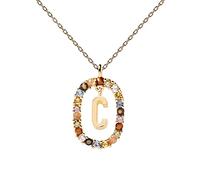 PDPAOLA - Collana Lettera C - Argento Sterling 925 Placcato in Oro 18 carati - Gioielli per Donna