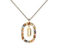 PDPAOLA - Collana Lettera D - Argento Sterling 925 Placcato in Oro 18 carati - Gioielli per Donna