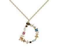 PDPAOLA - Collana Lettera D - Argento Sterling 925 Placcato in Oro 18 carati - Gioielli per Donna