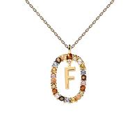 PDPAOLA - Collana Lettera F - Argento Sterling 925 Placcato in Oro 18 carati - Gioielli per Donna