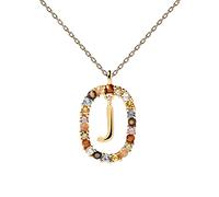 PDPAOLA - Collana Lettera J - Argento Sterling 925 Placcato in Oro 18 carati - Gioielli per Donna