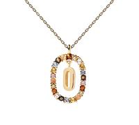 PDPAOLA - Collana Lettera O - Argento Sterling 925 Placcato in Oro 18 carati - Gioielli per Donna