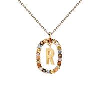 PDPAOLA - Collana Lettera R - Argento Sterling 925 Placcato in Oro 18 carati - Gioielli per Donna