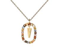 PDPAOLA - Collana Lettera V - Argento Sterling 925 Placcato in Oro 18 carati - Gioielli per Donna