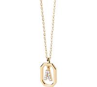 PDPaola Mini Letter A Necklace Collana con nome a lettera oro, Onesize, Argento sterling, Zirconia cubica