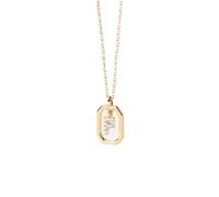 PDPaola Mini Letter F Necklace Collana con nome a lettera oro, Onesize, Argento sterling, Zirconia cubica
