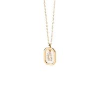 PDPaola Mini Letter G - Collana con ciondolo a forma di lettera, colore: oro, Onesize, Argento sterling, Zirconia cubica