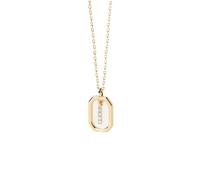 PDPaola Mini Letter I Necklace Collana con nome a lettera oro, Onesize, Argento sterling, Zirconia cubica
