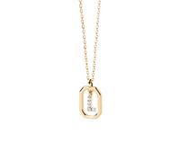 PDPaola Mini Letter L Necklace Collana con nome a lettera oro, Onesize, Argento sterling, Zirconia cubica