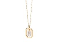 PDPaola Mini Letter R Necklace Collana con nome a lettera oro, Onesize, Argento sterling, Zirconia cubica
