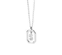 PDPaola Mini LETTER S Silver NECKLACE Collana con lettera, Onesize, Argento sterling, Zirconia cubica