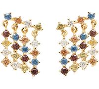 PDPaola Willow AR01-293-U - Orecchini a perno in argento sterling placcato oro 18 carati con zirconi, 2 Stück, Argento sterling, Nessuna pietra preziosa