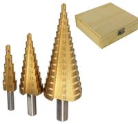 PDRSET FRESA A GRADINI SCALINI CONICA HSS 4-32 4-20 4-12 MM ALLARGAFORI PUNTA