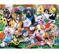 PDSYUCHEN Difficult Puzzle - 1000 Pezzi - Colorful - Dogs Playing In The Garden Oil Painting - Giochi Per Adulti Personalizzati Per Bambini Gifts - Jw30Th