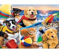 PDSYUCHEN Difficult Puzzle - 1000 Pezzi - Colorful - Dogs Playing In The Garden Oil Painting - Giochi Per Adulti Personalizzati Per Bambini Gifts - Jw28Th