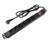 Multipresa Lanberg PDU-06F-0200-BK 6 prese protezione interruttore rack 1U alluminio