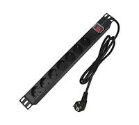 PDU-07F-0200-BK-BK Presa elettrica: presa di sicurezza: 7 230VAC 16A nero 2 m