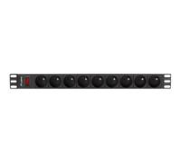 PDU Lanberg PDU-09E-0300-BK 9Uscite Tipo E 3m Nero Orizzontale 1U