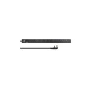 PDU Multipresa Rack con Prese UK Tipo G, 13A 250V, Cavo 5 m, Protezione da Sovratensione, Interruttore Illuminato, Nero