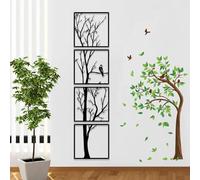 Pduoduo Decorazione artistica da parete, albero in metallo, da appendere alla parete, set di 4 pezzi, grande ramo di metallo, decorazione da parete per casa, giardino, soggiorno