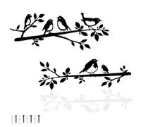 Pduoduo Decorazione da parete in metallo con uccello su ramo, uccello innamorato su un ramo, silhouette di uccello in metallo per soggiorno, giardino,decorazione da parete