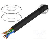 PE 5,7mm BiTLAN,U/UTP Conduttore Cu nero 4x2x24AWG 5e filo