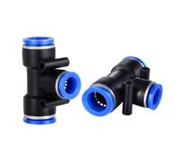 PE Air Connectors 4mm 6mm 8mm 10 12mm Pneumatic Fitting Quick Connect Slip Lock Tee 3 Way Plastic Pipe Water Hose Tube Connector(PE-16)
