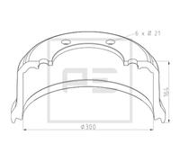 PE Automotive 046.833-00A Tamburo freno